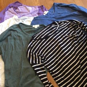 Five long sleeve / quarter sleeve shirts